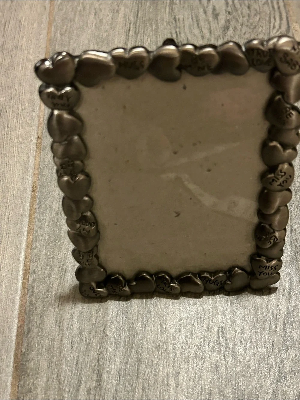 vintage conversation hearts pewter picture frame